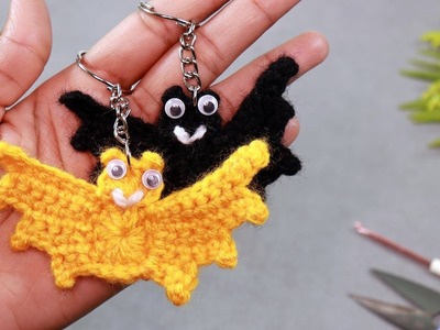Crochet Cute Little Bat ???? Keychain | How to Make a Bat Applique | Easy Crochet Bat Pattern