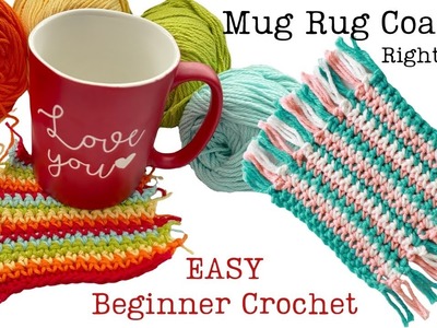 ???? Crochet EASY & FAST HOW TO Coaster PATTERN BEGINNER YouTube Video DIY Mug Rug RIGHT HAND Knit