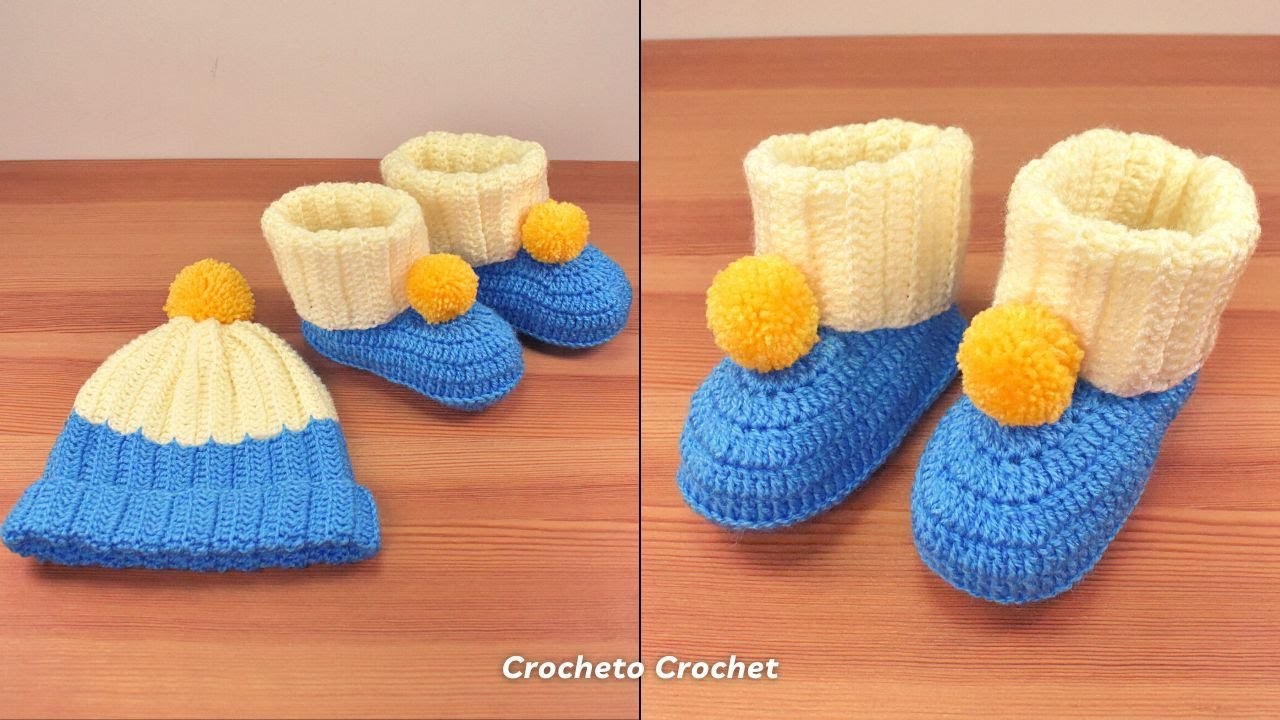 Crochet Easy Kids Slippers \ Booties