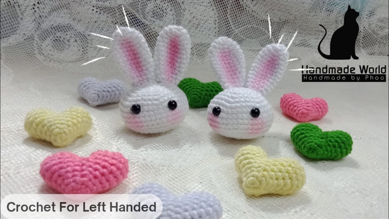 Crochet Little Bunny Head| Beginner Friendly| Crochet for Left Handed| Handmade World