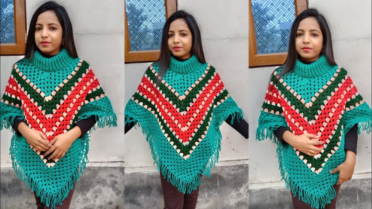 Crochet poncho|| easy tutorial for beginners
