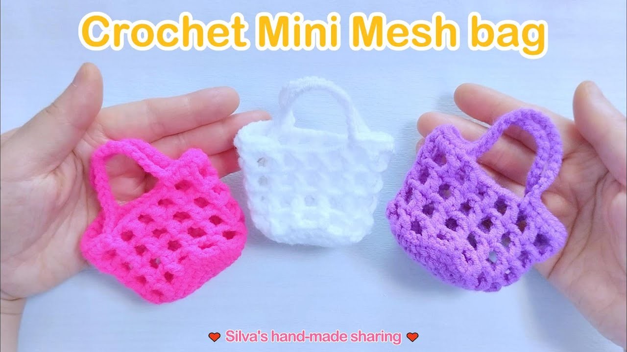 Cute Crochet Mini Mesh bag Keychain