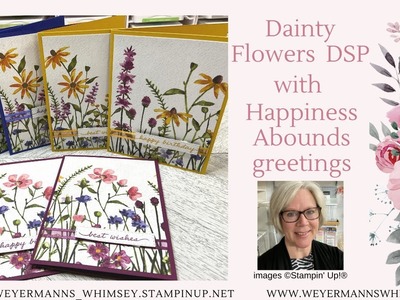 Dainty Flowers Sale-A-Bration DSP with color matched ribbon card ideas.