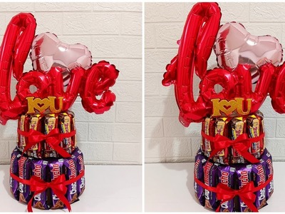 DIY CHOCOLATE TOWER FOR VALENTINE'S DAY | VALENTINE'S DAY GIFT IDEAS