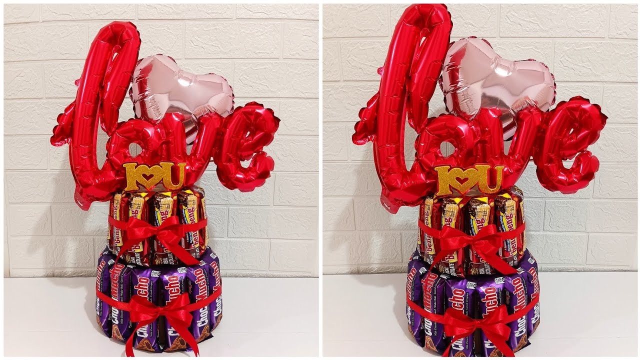 DIY CHOCOLATE TOWER FOR VALENTINE'S DAY | VALENTINE'S DAY GIFT IDEAS