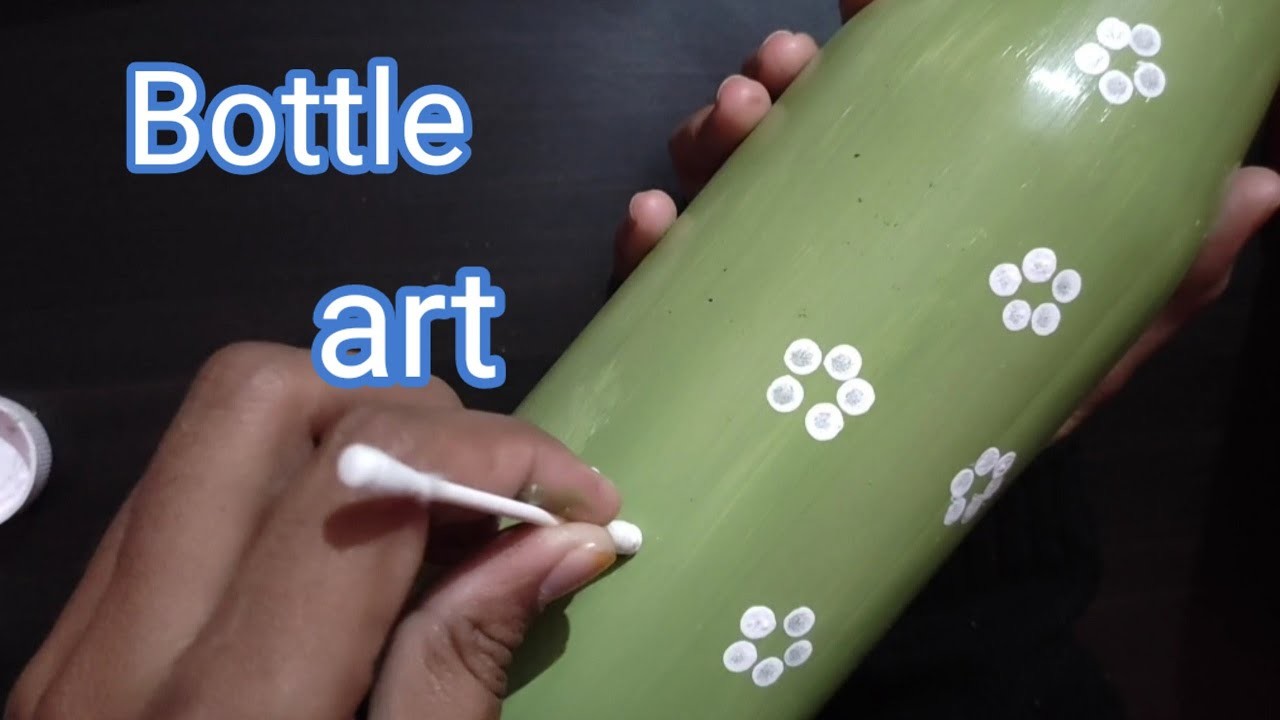 DIY glass bottle painting.waste bottle reuse ideas.glass bottle art