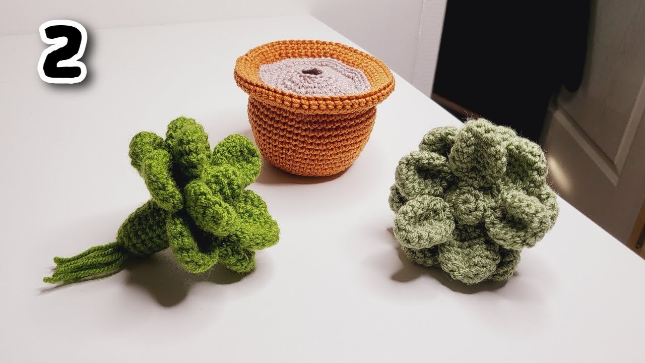 DIY Succulent Crochet Plant???? in a Pot EASY step by step tutorial