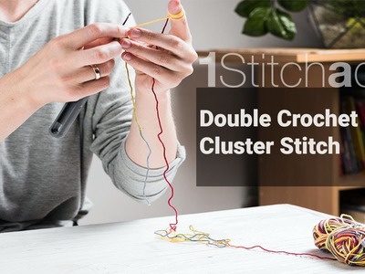 Double crochet Cluster Stitch -  Learn 1 crochet stitch a day