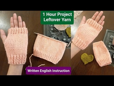 Easy knit Gloves With Leftover Yarn From Sweater | knitting mittens gloves with Written Instruction