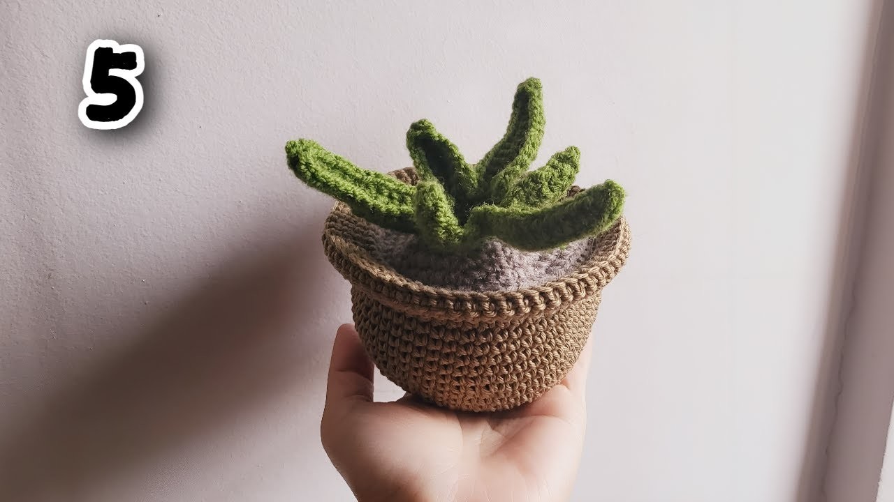 How to crochet a CUTE PLANT in a POT - Simple & Easy Tutorial for Beginners