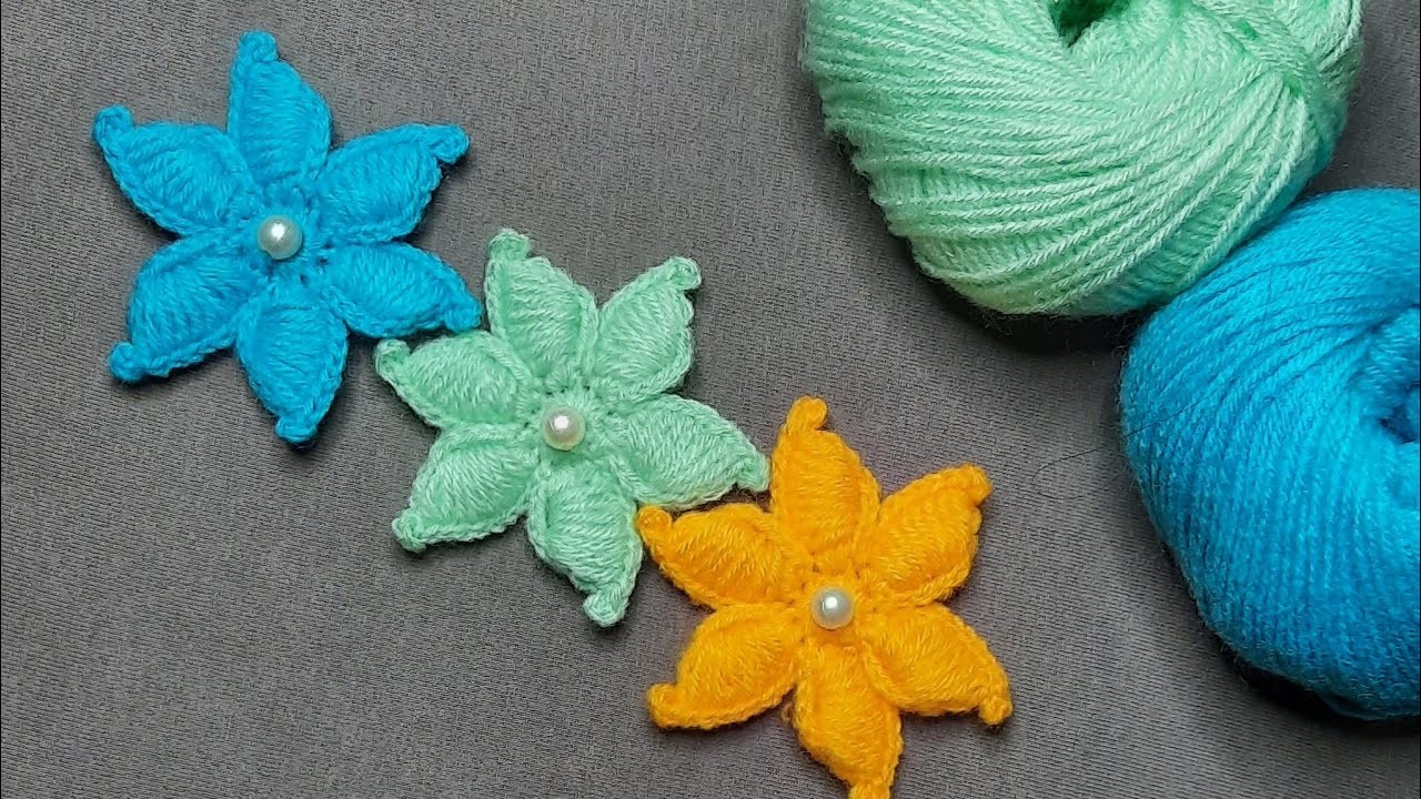 How to crochet a flower | crochet flowers for beginners | crochet flower tutorial