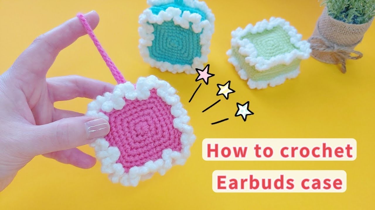 How to Crochet Earbuds case | Crochet mini pouch
