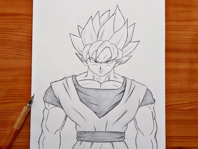 How to draw Goku | Goku Super Saiyan full body step by step | easy drawing tutorial