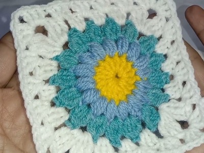 How to make a star brust crochet square pattern for the biggner