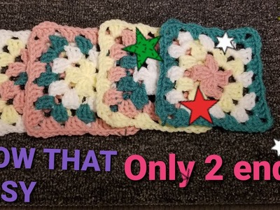 I can't believe I can crochet this so easy multi color granny square