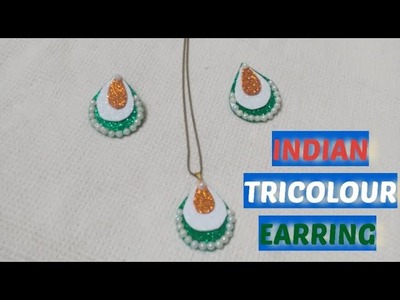 INDIAN TRICOLOR EARRING & NECKLACE SET FOR REPUBLIC DAY????????#earring #republicday #diy @CrafterAditi