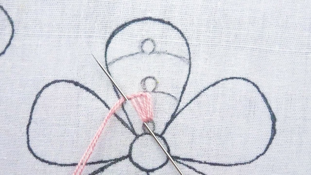 Most Beautiful Flower Hand Embroidery Tutorial, Easy Flower Embroidery Needle Work