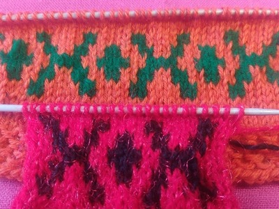 New two colour knitting pattern (Easy two colour bunai design) #knitting #2023 #trending
