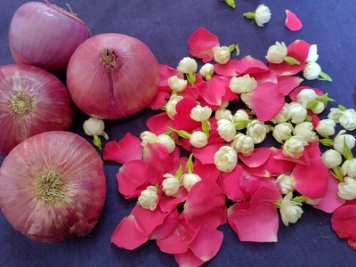 Small JASMINE flowers and RANI ROSE petals garland||bridal garland.Ksp power||DIY||garland