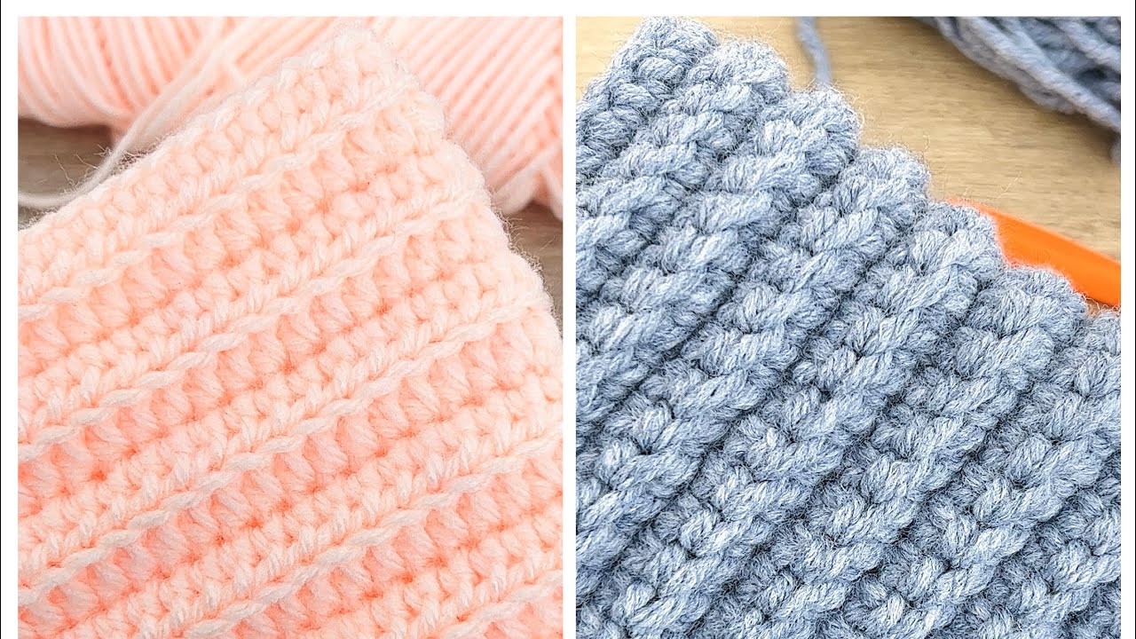 ????two different knitting works in one video. different rubber knitting. crochet rubber knitting????
