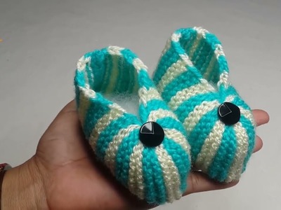 472- Baby Booties for 3 - 6 months  | Baby Socks Tutorial | Easy Knitting Tutorial