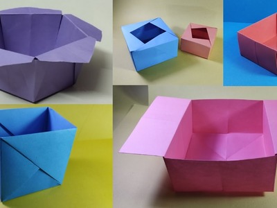 5 Different ways to make a Paper Box – Instructions on How to Fold a Box – How to make a Gift Box
