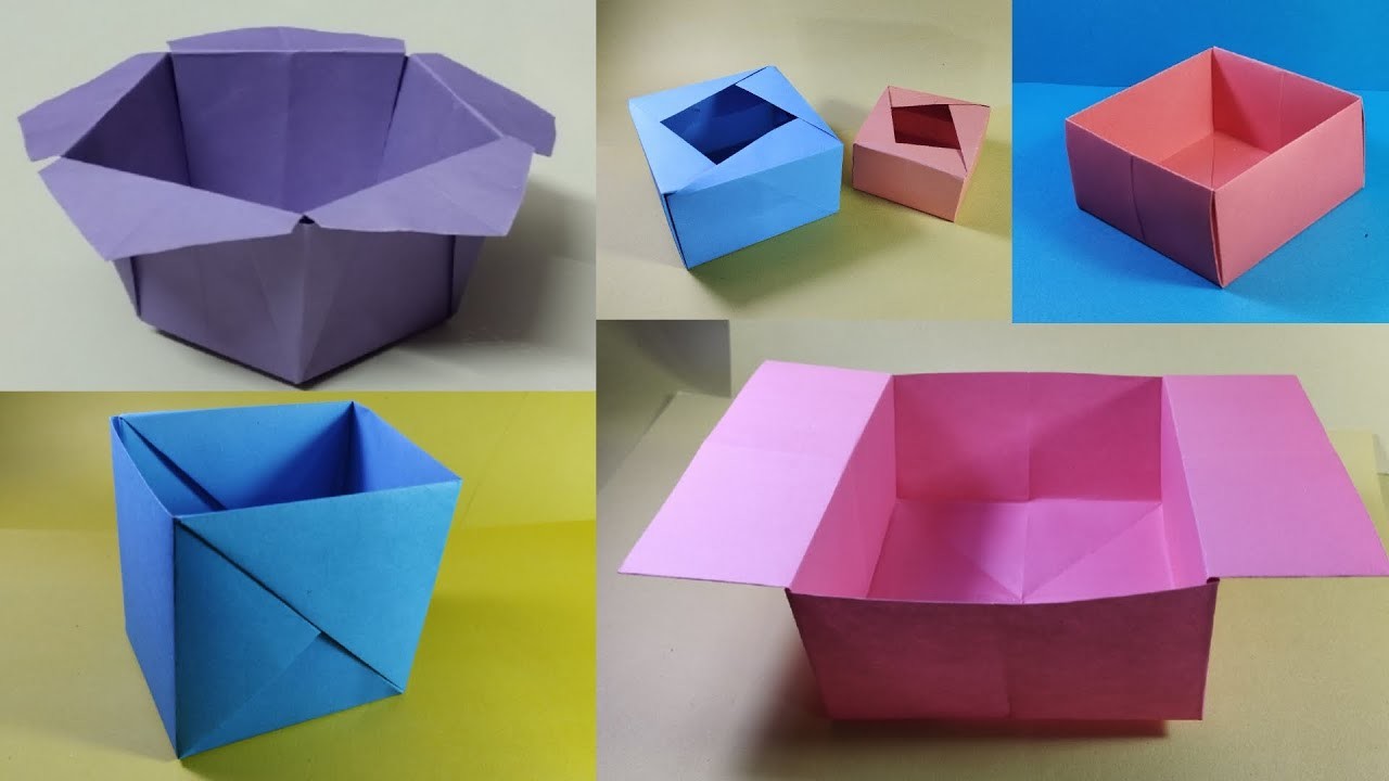 5 Different ways to make a Paper Box – Instructions on How to Fold a Box – How to make a Gift Box