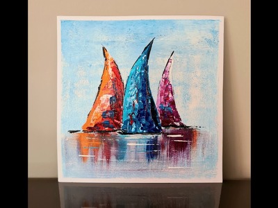 #boat #Acrylic painting for beginner.step by step#satisfying #abstractpainting #tutorial