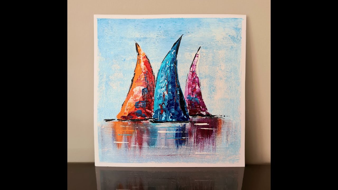 #boat #Acrylic painting for beginner.step by step#satisfying #abstractpainting #tutorial