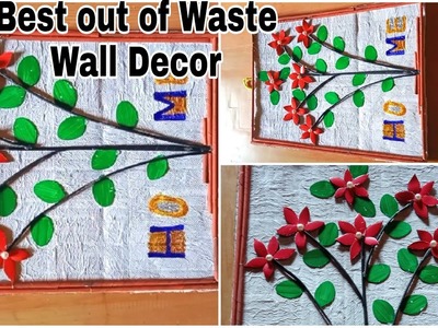 Cardboard Wall Decor _Wall Tree with Waste Sunglass_Cover !! Best_Out_Of_Waste_Tissue Paper_Craft !!