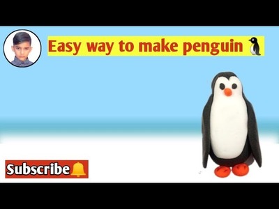 Clay penguin.easy way to make penguin. 