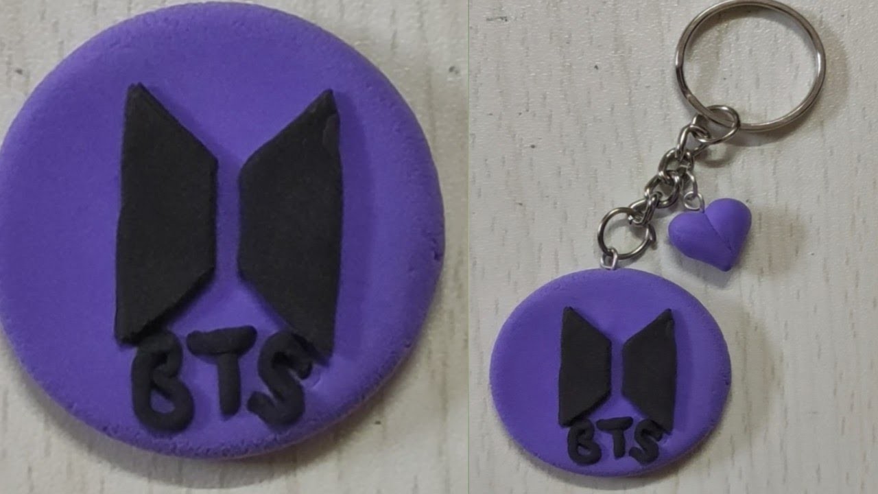 DIY bts clay Keychain ????????||Make bts Keychain #youtube #creative #clayart