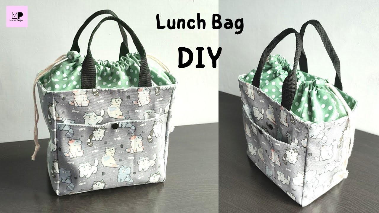DIY Drawstring Lunch Bag | Dawstring Lunch Bag | Drawstring Lunch Bag Tutorial