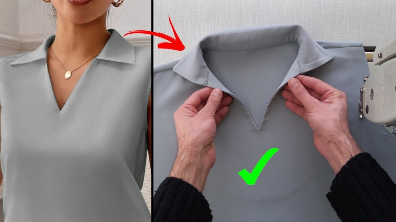 Do this when sewing the collar front and back. The best way for beginners
