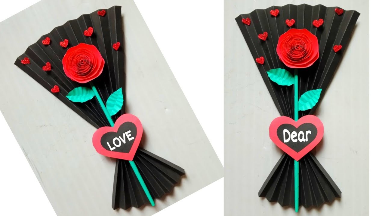 Easy and Beautiful Valentine's Day Crafts With Paper. Paper Valentine's Day flowers bouquet Ideas .