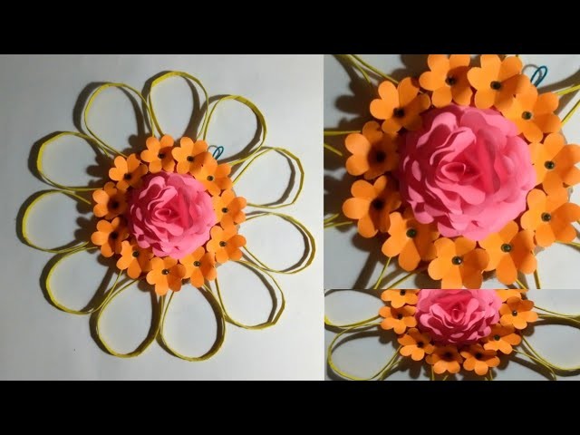 Easy wall hanging flower _ paper wallmate _ home decoration @nailacrafts