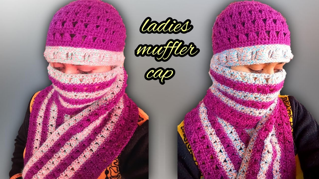 How to crochet muffler cap for ladies.how to crochet easy cap.crochet cap tuttorial.cap knitting