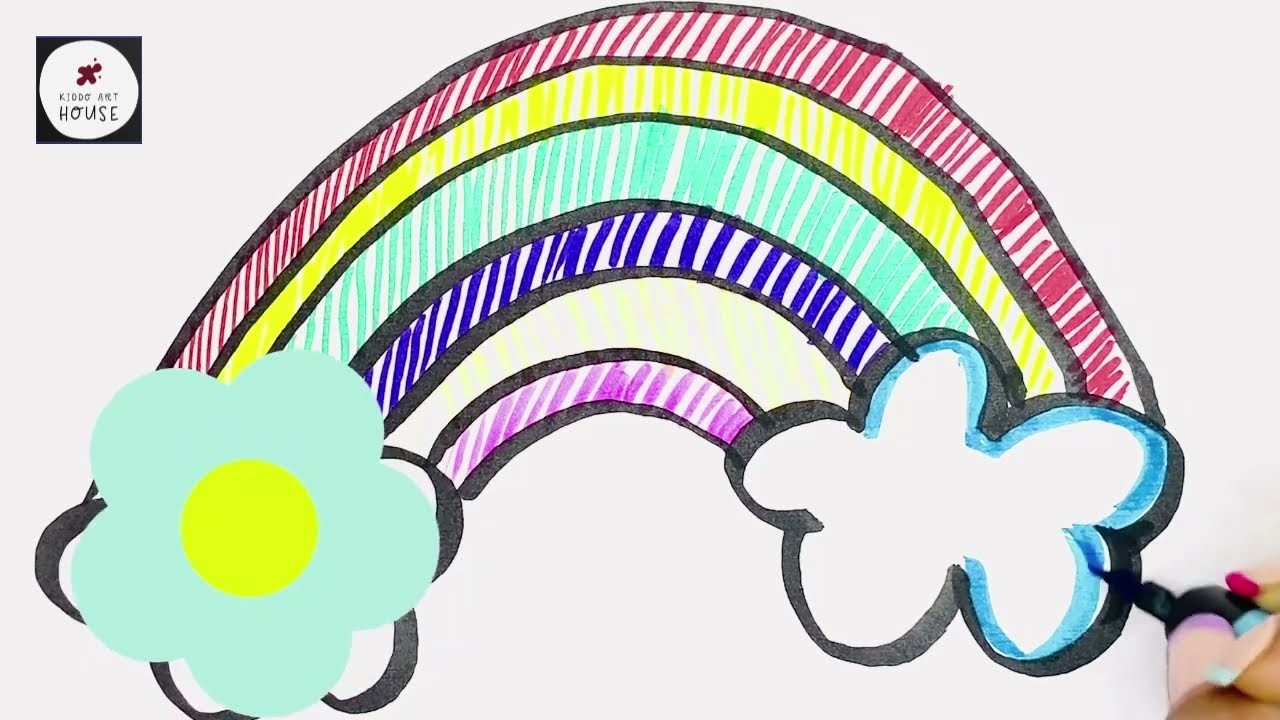 How to draw a simple rainbow with beautiful colors ???? | Simple drawing | Easy drawing