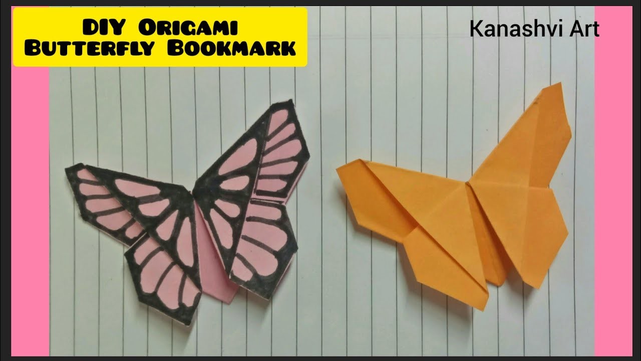 How to make Origami BUTTERFLY BOOKMARK from Half Origami paper step by step. Easy Origami
