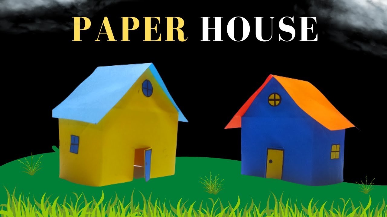 How to make paper House for school project.very easy paper craft.Nursery craft ideas.@bkcrafts2553