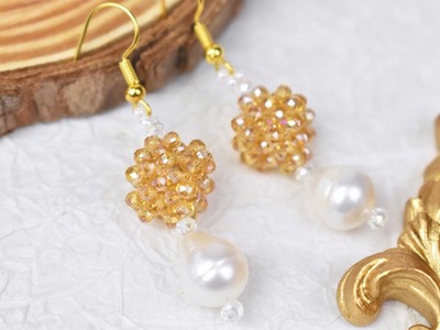 How to Make Square Crystal Beaded Earrings