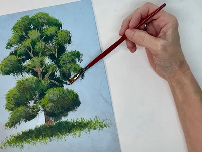 How to paint a tree | EASY | acrylic painting tutorial | step by step instructions