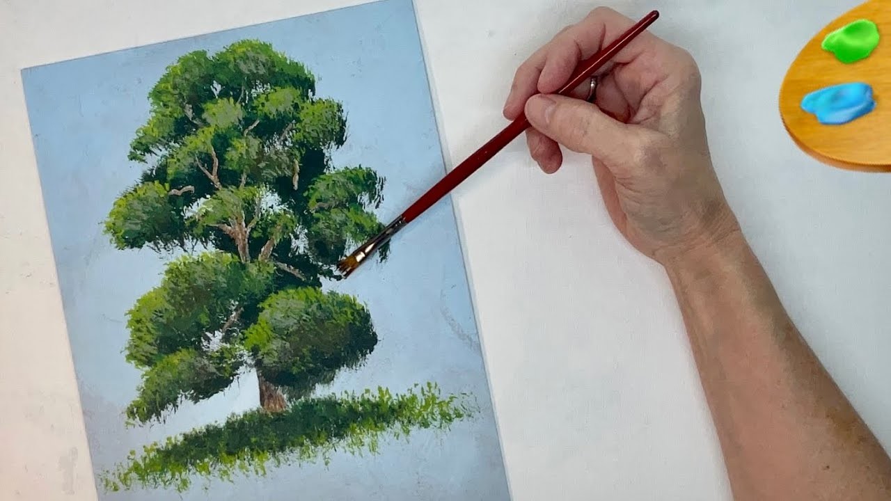 How to paint a tree | EASY | acrylic painting tutorial | step by step instructions