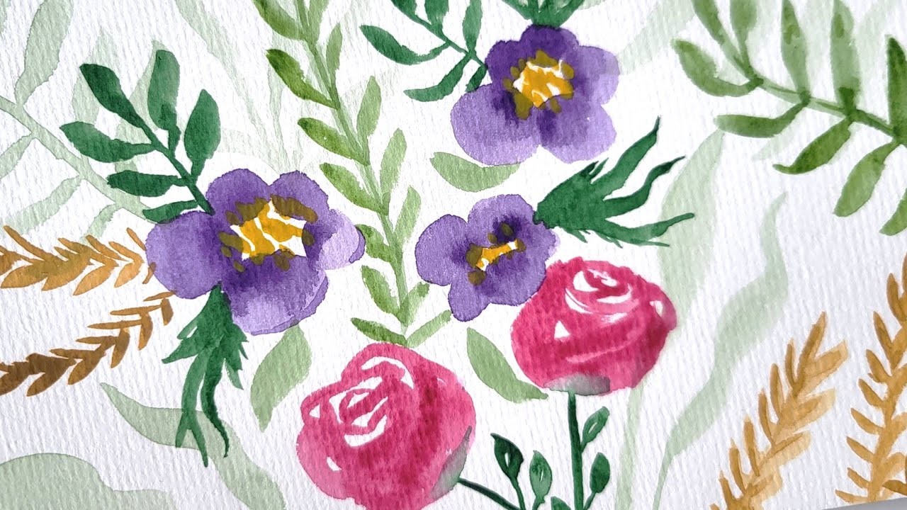 How to watercolor flowers easy - if you are Beginner, try this!