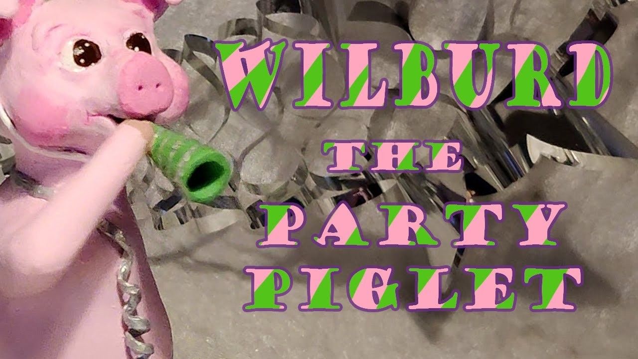 I made a PARTY PIG sculpture - in polymer clay - Meet the January Piglet Wilburd