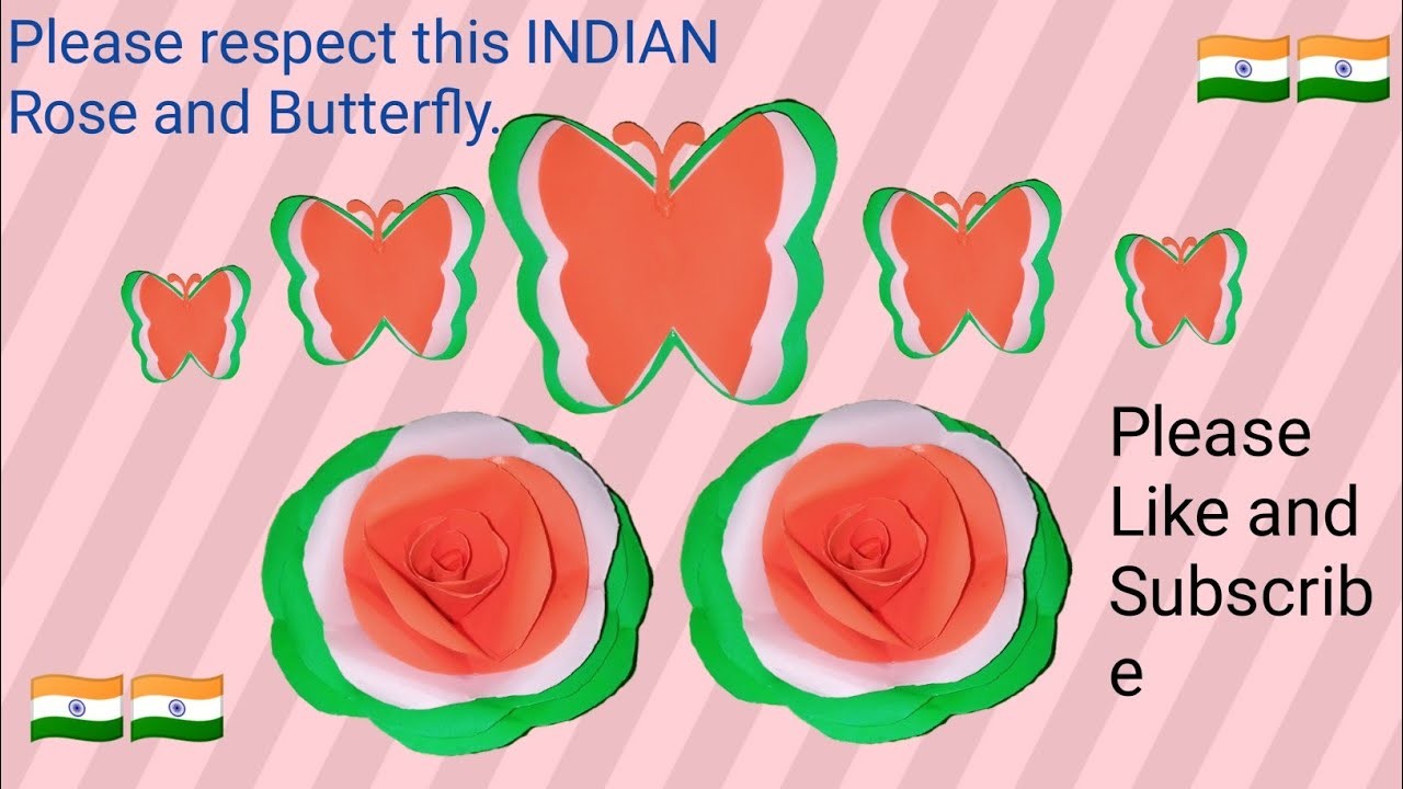 INDIAN paper butterfly???? and Rose. Paper craft ideas.School craft. . ????????????????????????.