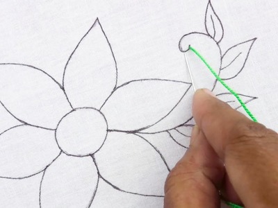 Latest Flower Embroidery Design For Beginner  Easy Flower Embroidery Tutorial