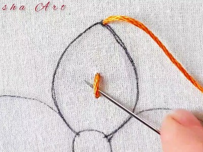 Modren hand embroidery cute flower embroidery needle work sewing stitch tutorial