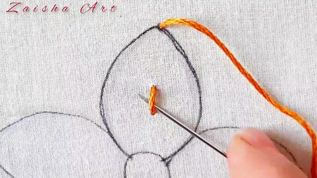 Modren hand embroidery cute flower embroidery needle work sewing stitch tutorial