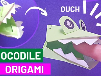 Origami finger trap. How to make origami CROCODILE EASY. paper craft crocodile